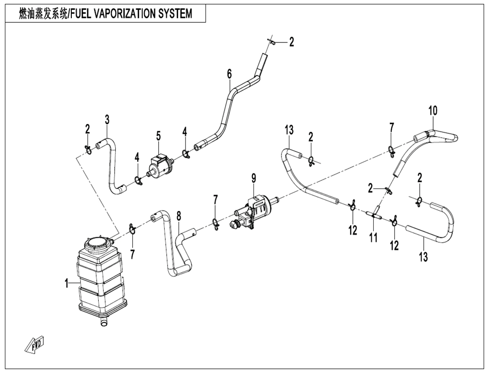700MT 2026 F36 Fuel Vaporization System exploded diagram